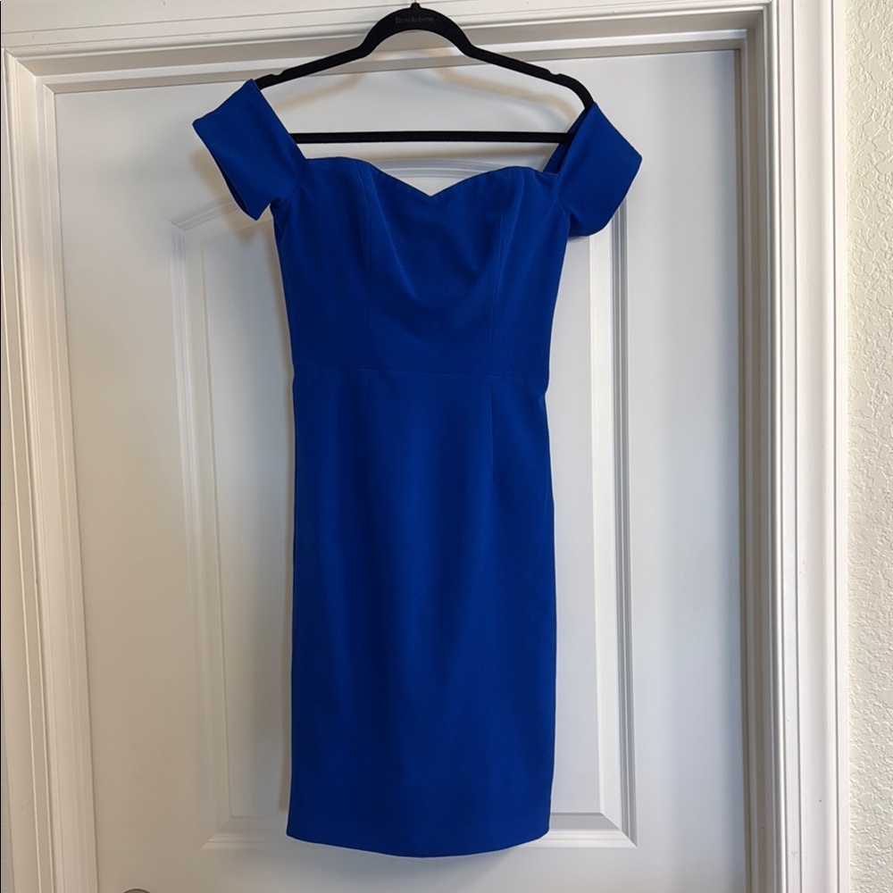 Dress the Population Blue Sheath Cocktail Dress